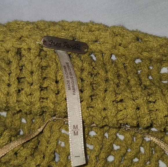 Free People Halo Oversized Knit Sweater Mustard Yellow Medium - Picture 6 of 7